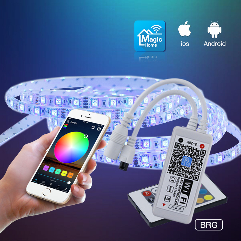 Wifi led strip controller for RGBW led strips DC5V-24V voice control the light color change via alexa/google home app control