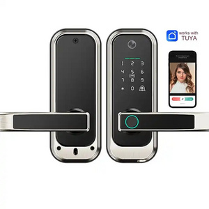 Aidmi  Manufacturer Tuya APP Wifi Fingerprint Smart Card Safe Epic Password Digital Wood Door Handle Lock with Keypad