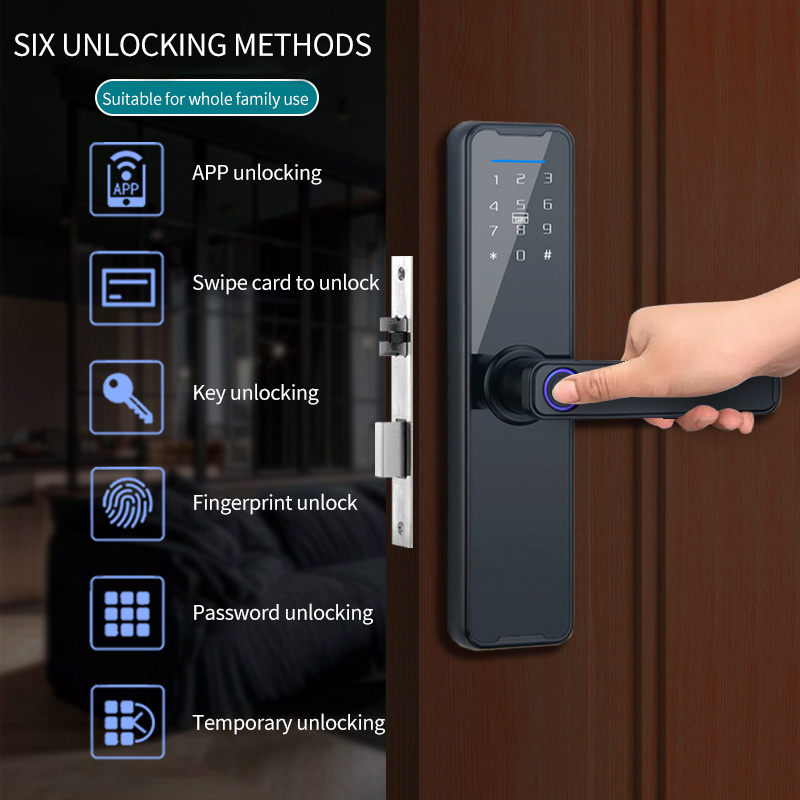 Aidmi Smart deadbolt lock Digital Electronic Security Password Card Lock Key Smart Door Lock With Fingerprint TTlock App