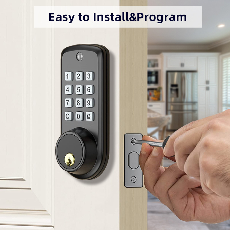 Hot Selling Number Keypad Password Electronic Deadbolt Keyed Entry Front Combination Security Digital Door Lock