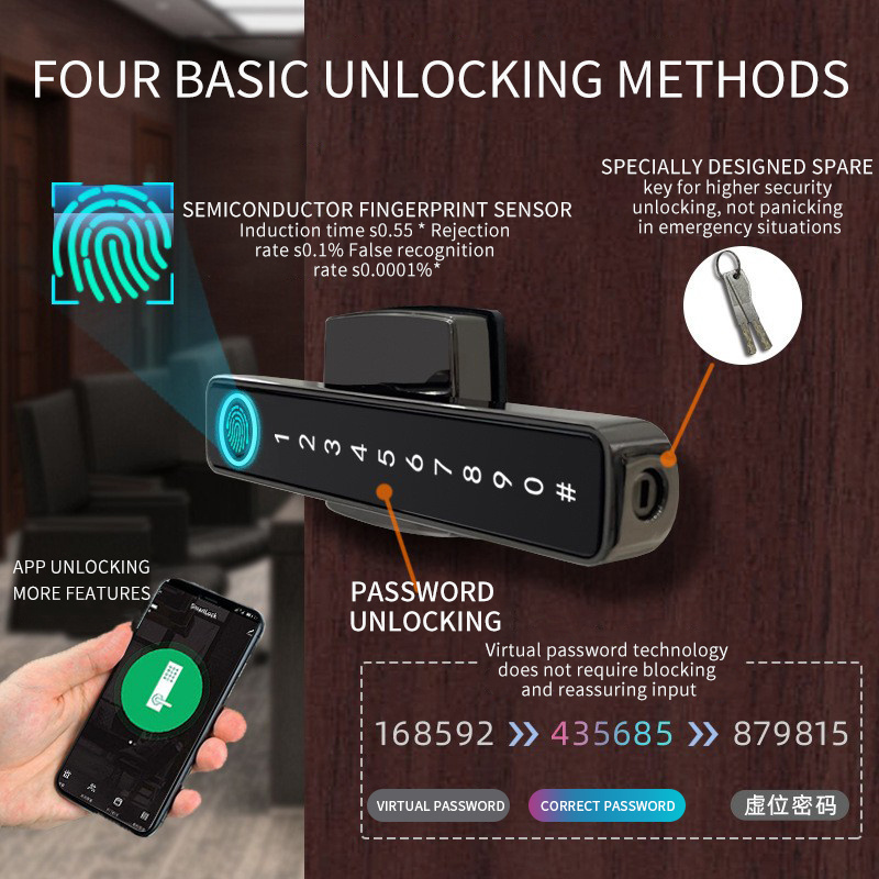 Aidmi Waterproof Electric Tuya Keyless Entrance Door Smart Lock Safety Intelligent Digital Fingerprint Door Handle Lock