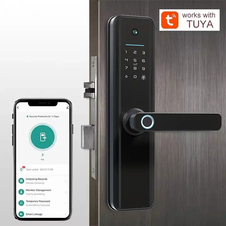 Aidmi Keyless Entry Tuya Smart Door Lock Fingerprint Biometric Electric Lock Smart Lock With Camera