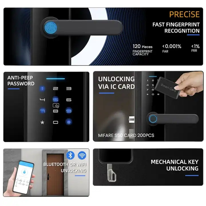 Aidmi Low Price Smart Lock Tuya WIFI APP Fingerprint Cerradura Inteligente Handle Digital Keyless Door Lock