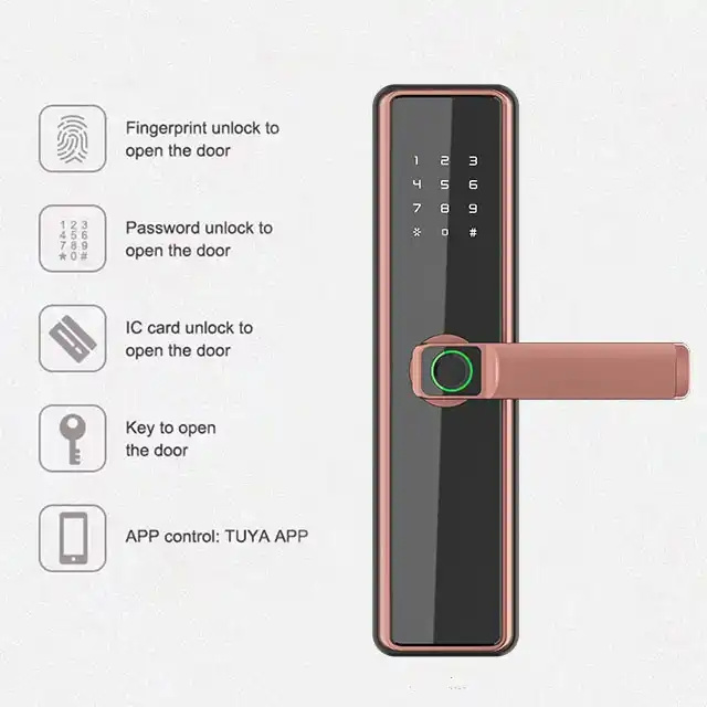 Aidmi fingerprint tuya locks for wooden doors digital front electronic keyless entry wifi  with camera for front door