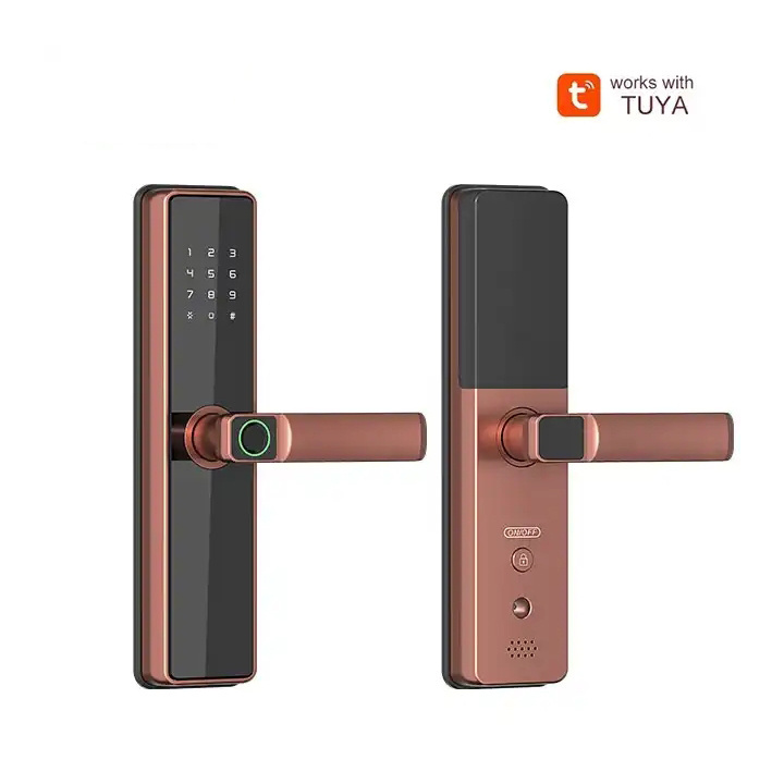 Aidmi fingerprint tuya locks for wooden doors digital front electronic keyless entry wifi  with camera for front door