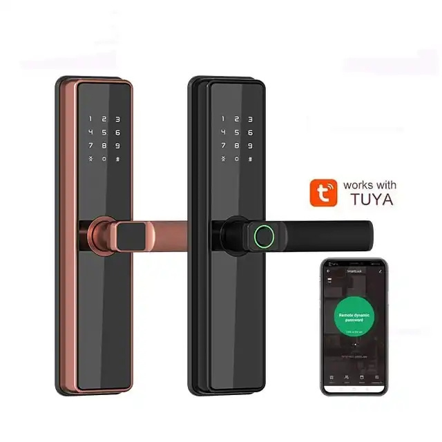 Aidmi Cerradura Inteligente Exterior Door Handle Smart WIFI Tuya APP Digital Rfid Card Key Digit Fingerprint Door Lock