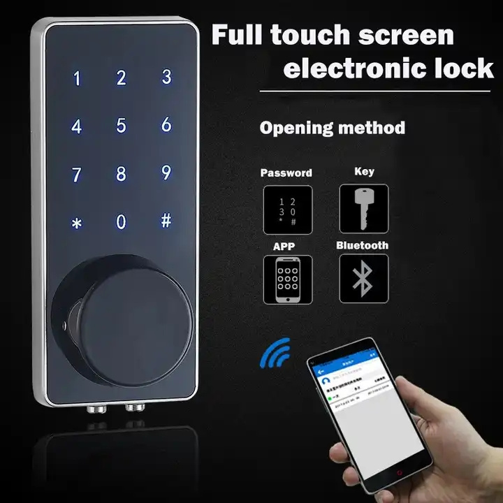 AidmiWaterproof Smart Electric Rim Lock with Tuya APP Control WIFI Outdoor Gate Door Double Sided Fingerprint Smart Lock