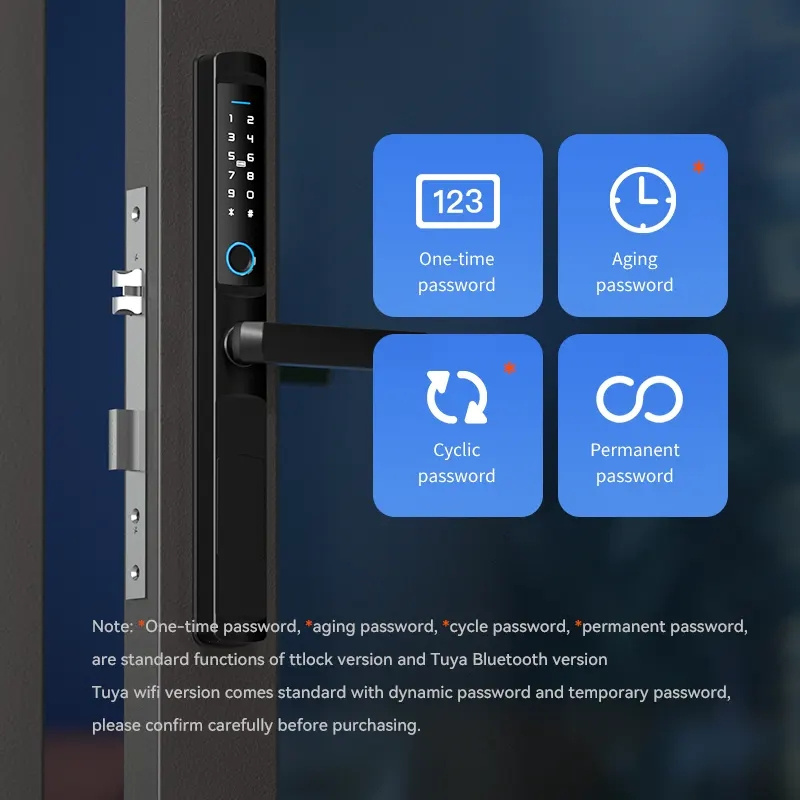 Aidmi Waterproof Outdoor Gate Smart Door Lock with Tuya Wifi App Biometric Fingerprint Door Handle Keyless Lock for Glass Slidin