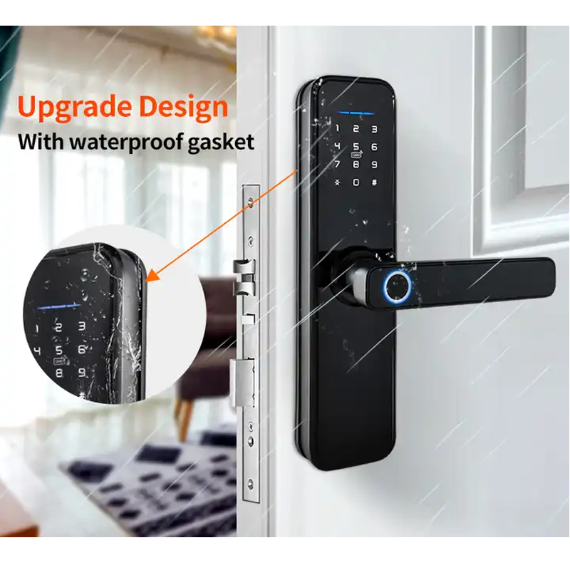 Aidmi Tuya Smart Biometric Digital Door Lock Keyless Deadbolt with Fingerprint Card and Key Entry WiFi Enabled Aluminum Alloy