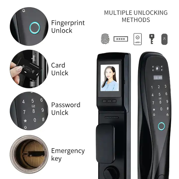 Aidmi Tuya app Smart 3D Face Recognition  Door Lock Devices Electronic Security Intelligent Fingerprint Door Lock with Camera