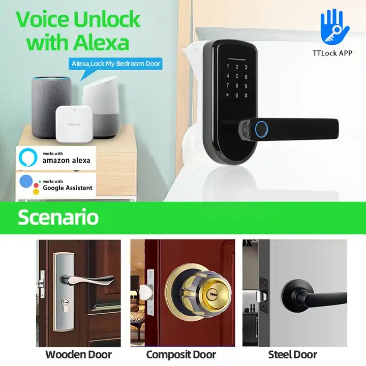 Aidmi WiFi Smart Digital Lock Keyless Deadbolt Lock Serraduras Digitales Electric Handle Front Door lock With Keypad