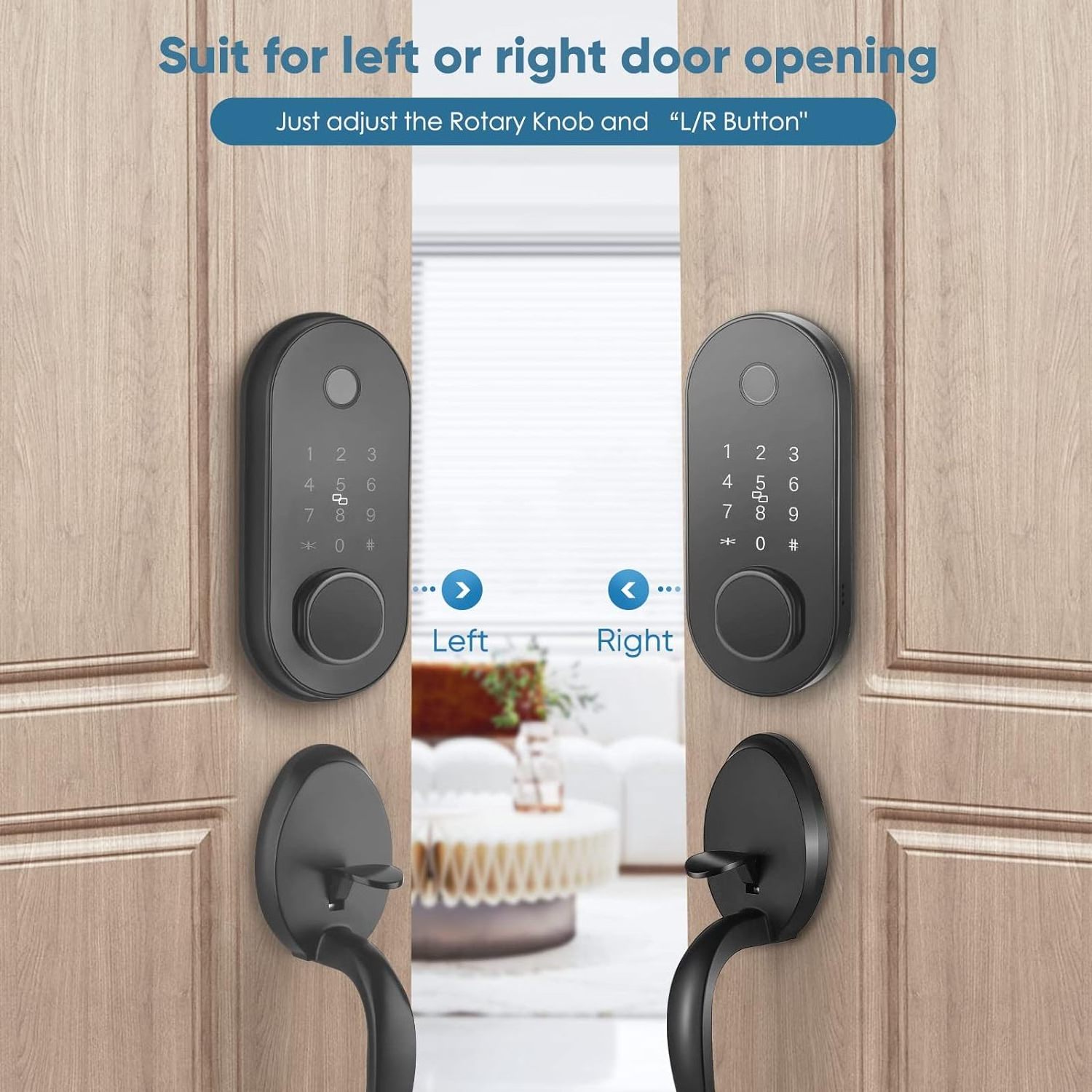 Aidmi Best Selling Tuya WIFI Automatic Lock Electronic Deadbolt Fingerprint Smart High Quality Secured Door Lock