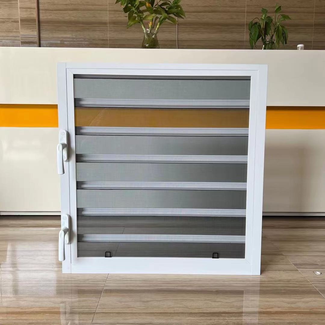 China Factory Custom Dust Proof Soundproof Window Shutters Easy Installation Aluminum Louver Glass