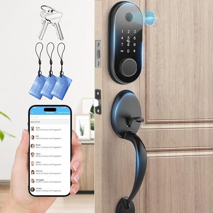 Aidmi Best Selling Tuya WIFI Automatic Lock Electronic Deadbolt Fingerprint Smart High Quality Secured Door Lock