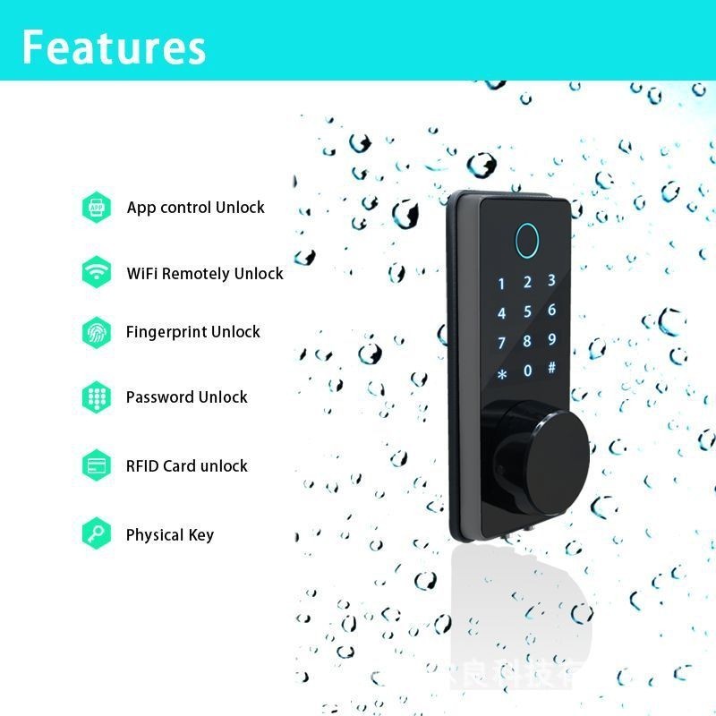 Aidmi Tuya App Automatic Electronic Smart Wooden Door Lock Fingerprint Card Key Deadbolt Security Digital Lock