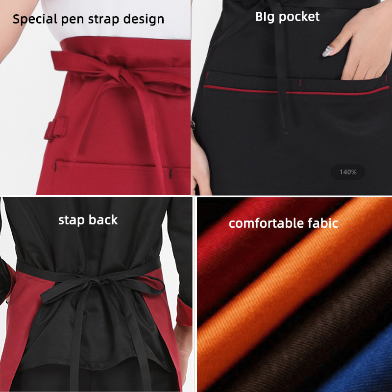 High Quality Hotel Western Restaurant For Cooking Waiter Half Body Short Section Apron Hairdressing Restaurant Uniform