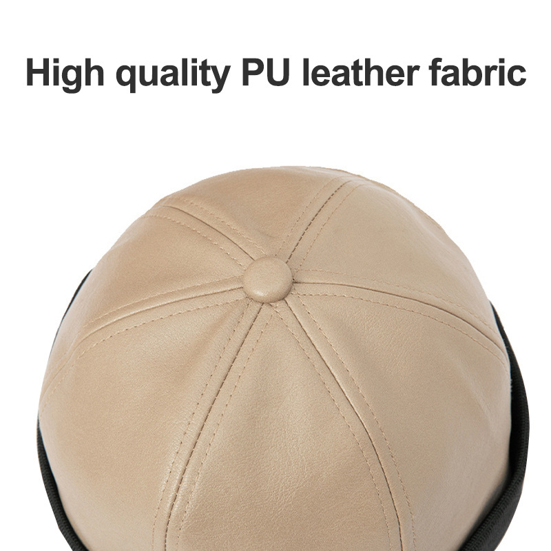 Classic Plain PU baseball cap without brim fashion blank no logo leather docker cap and hat for men and women