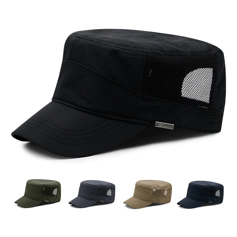 Hats For Men Women Cotton Solid Color Mesh Back Black Ladies Adjustable Army Green Caps Flat Top trucker Hats