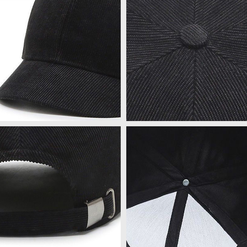 Wholesale Unstructured Short Brim 6 Panel Casquette Baseball Caps Blank New Fitted Hats corduroy hat