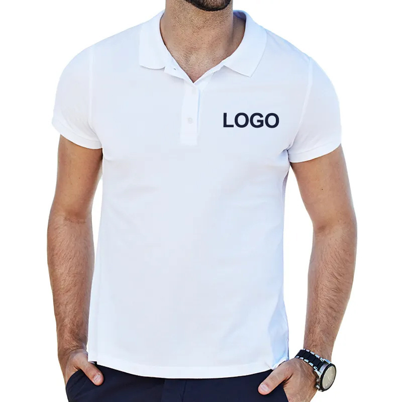 Custom Design Own Brand Stretch Soft Men's t Shirts 5 Spandex 95 Cotton Summer Unisex Cotton Elastic Polo Shirts