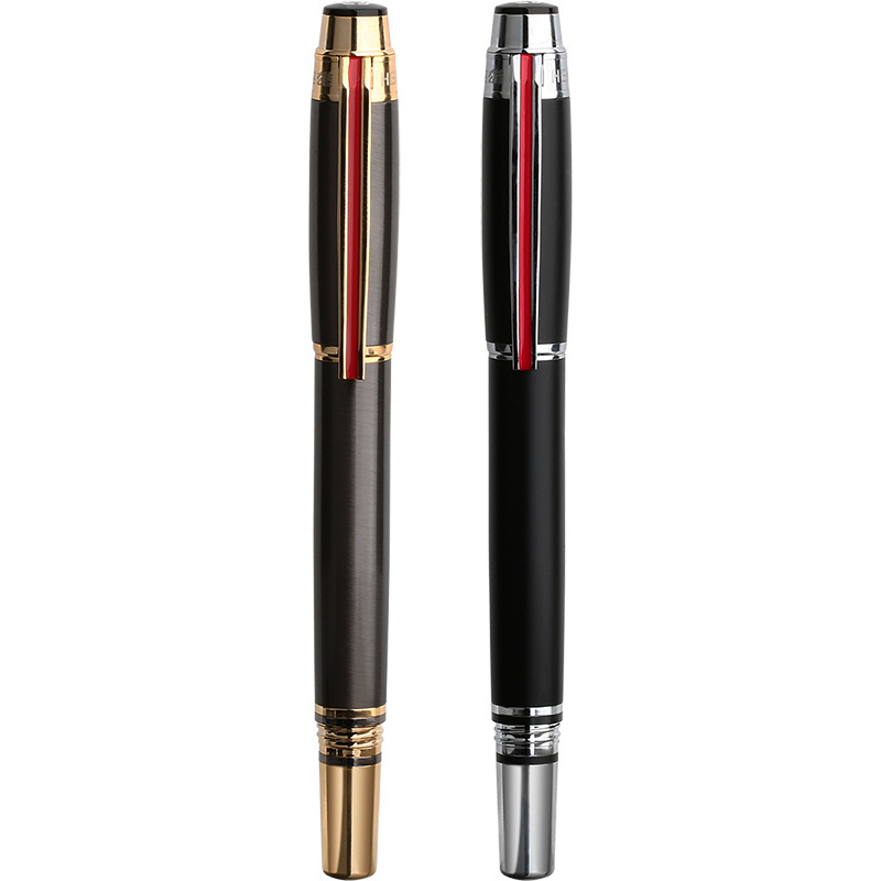 Gold Fountain Pen HERO-200E# High Quality Luxury Business Black Gold Color Engraving Brass Paint  made in China