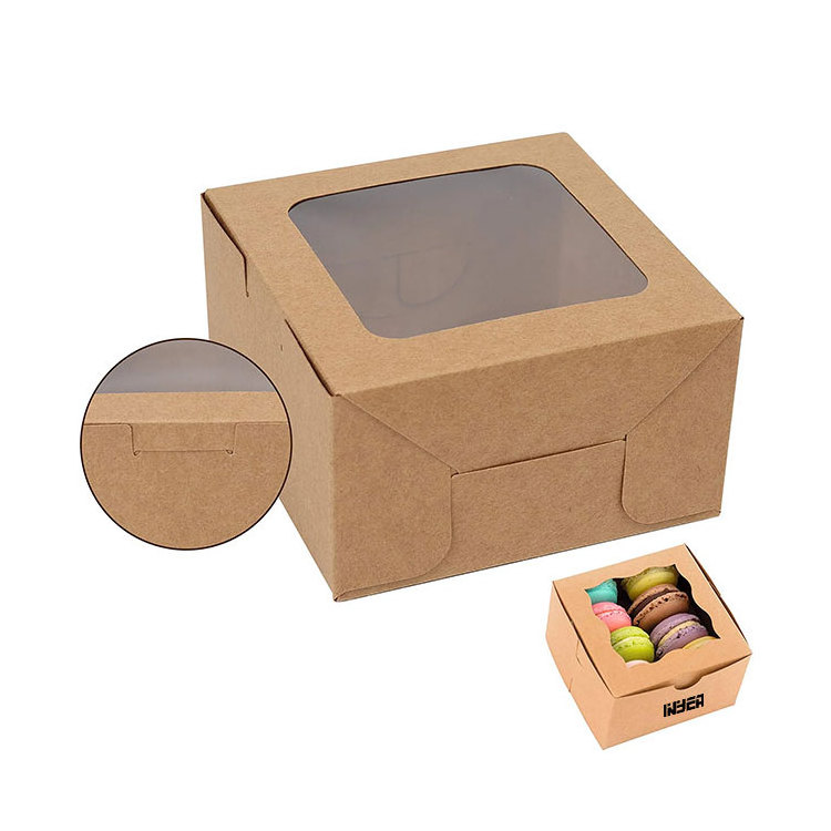 Custom Printed White Cardboard Single Cake Packing Boxes Biodegradable Cardboard Cupcake Food Packaging Box Kraft Paper Carton