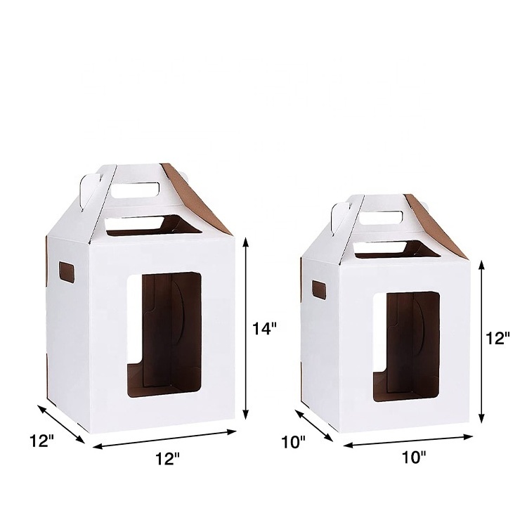 Boxes Clear Corrugated Tall Cake Box Transparent Kraft Paper Food Cake Packaging Cupcake Boxes Carton