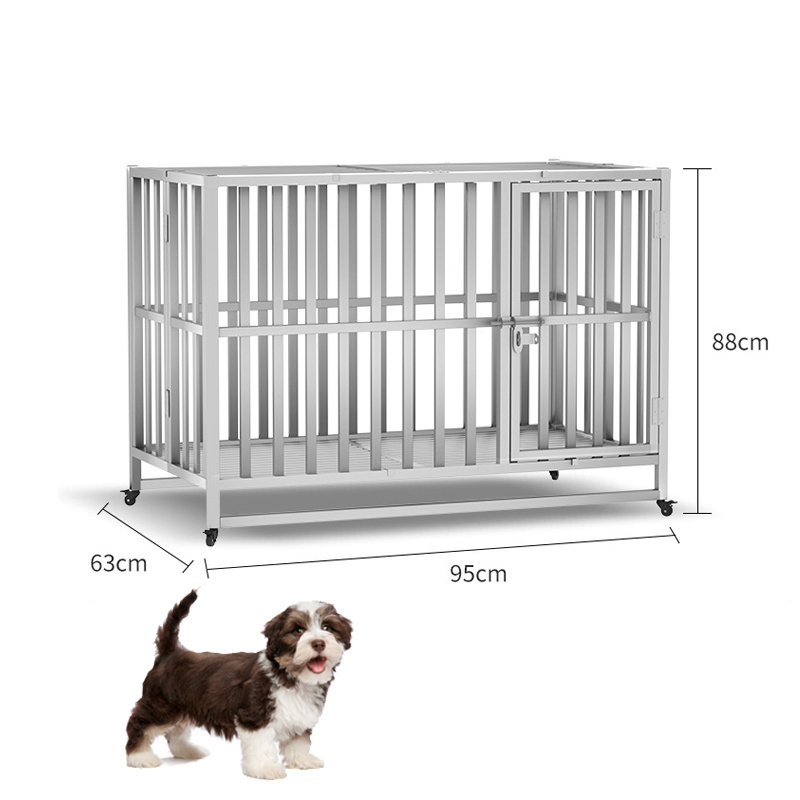 Wholesale Black Dog Cage Stainless Steel Large 304  204 Large Dog Double Door Stainless Steel Stackable Dog Cages