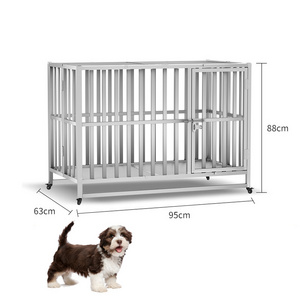 Wholesale Black Dog Cage Stainless Steel Large 304  204 Large Dog Double Door Stainless Steel Stackable Dog Cages