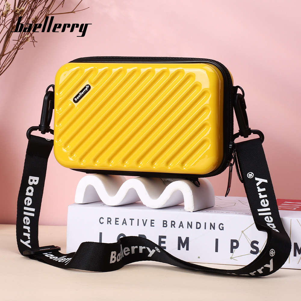 baellerry women fashion mini cell phone bag Suitcase Shape plastic hard shell makeup custom high quality crossbody bag for women