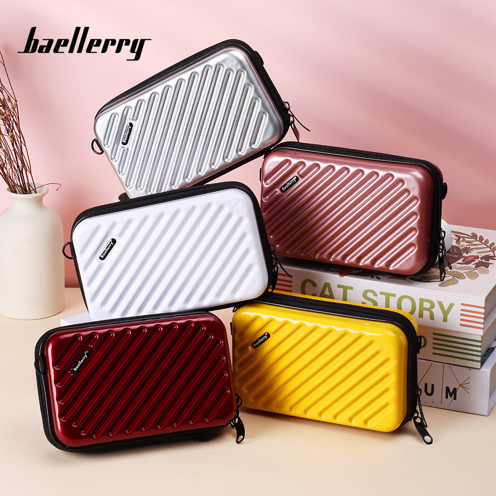 baellerry women fashion mini cell phone bag Suitcase Shape plastic hard shell makeup custom high quality crossbody bag for women