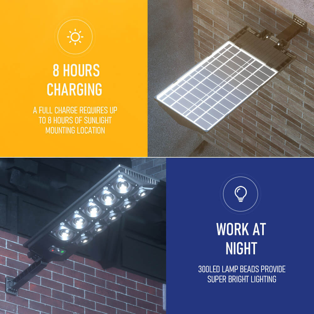 10000 Lumens Newest Solar Light Outdoor Wall Street Lamp Waterproof LED Lamp With Motion Sensor Lights Sunlight For Garden Yard