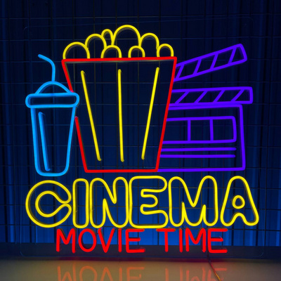 Custom LED Neon Sign Theater Cinema LED Light Up Sign Store Business Wall Logo Design Neon Sign Light for Wall Art Decoration