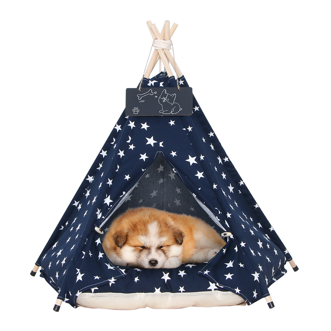 PiCi Paw Custom Printed Cat Teepee Tent Portable Pet Indian Tent Bed for Dogs and Cats Washable Dog Sleeping Teepee Tent Hous