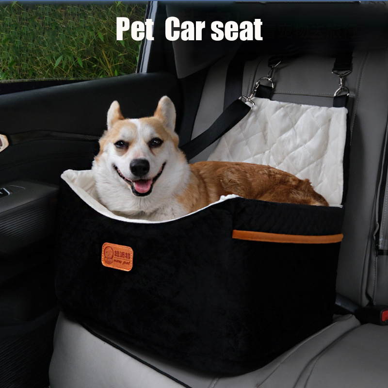 PiCi Paw Removable and Washable Dog Booster Seat for Car with Storage Pockets Thickened Sponge Filling Pet Travel Carrier Bed