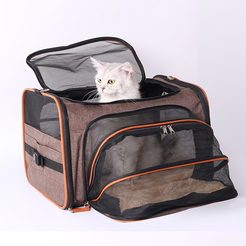 Multifunction Pet Stroller Trolley Cat and Dog Carrier with Detachable Wheels for Small Pets and Cats Foldable Pet Travel Bag