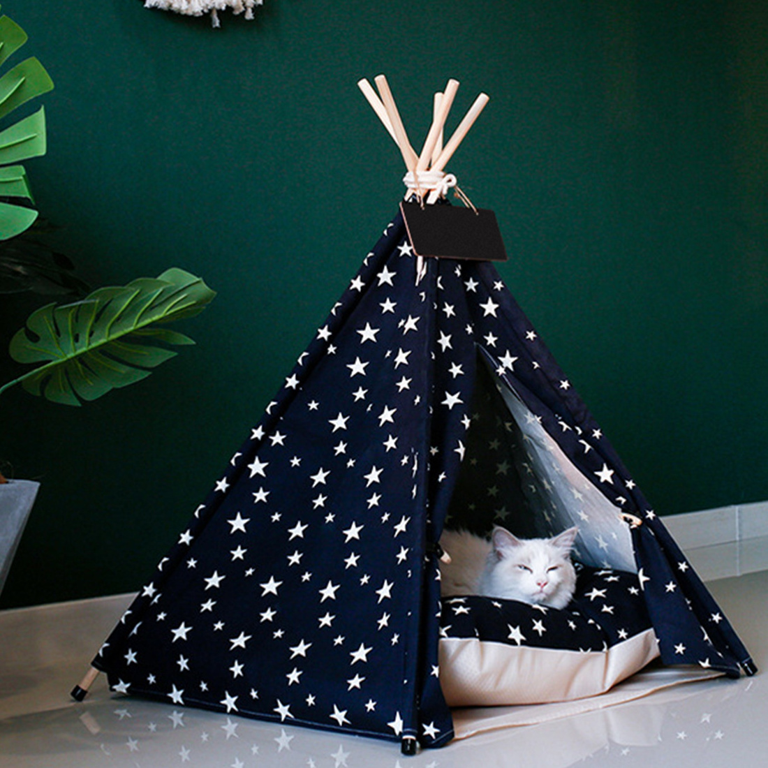 PiCi Paw Custom Printed Cat Teepee Tent Portable Pet Indian Tent Bed for Dogs and Cats Washable Dog Sleeping Teepee Tent Hous