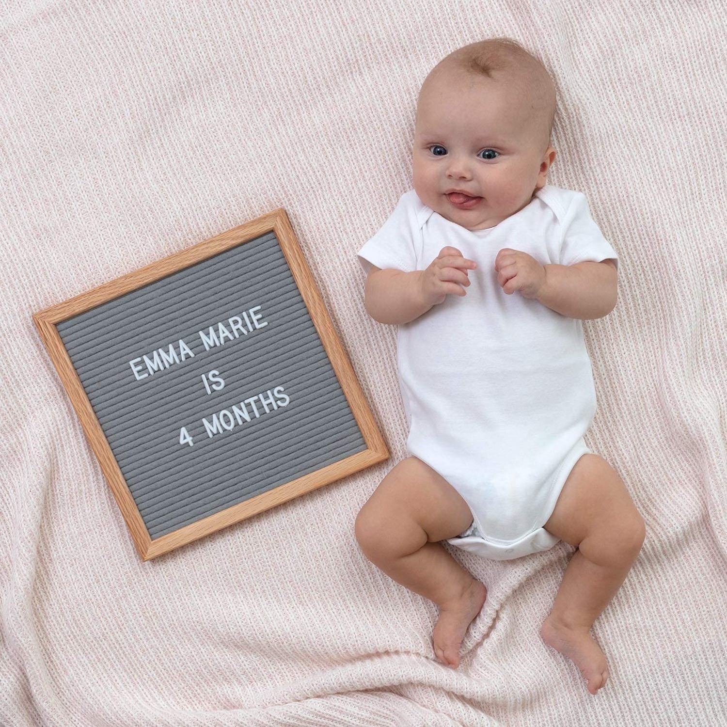 Changeable Letter Board Frame Wooden Message Board with Letters