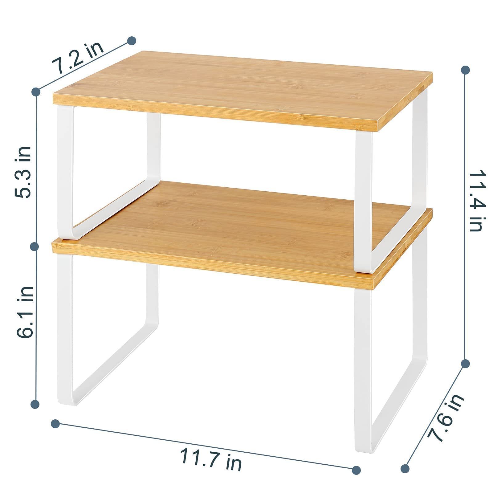 stackable table stand suitable small shelf riser bamboo Kitchen counter for kitchen bedroom