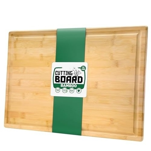 Bamboo Cutting Boards Wood Cutting Board for Chopping Meat Vegetables Knife Friendly Serving Tray with Handles