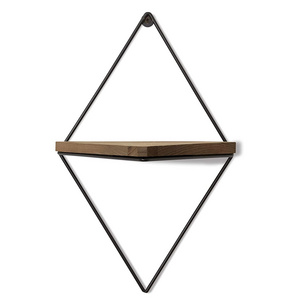 Set of 2 triangle floating shelf wooden wall shelf wall mount floating rustic wood triangle shelves