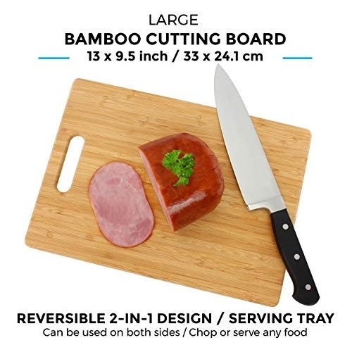 Bamboo Cutting Boards Wood Cutting Board for Chopping Meat Vegetables Knife Friendly Serving Tray with Handles