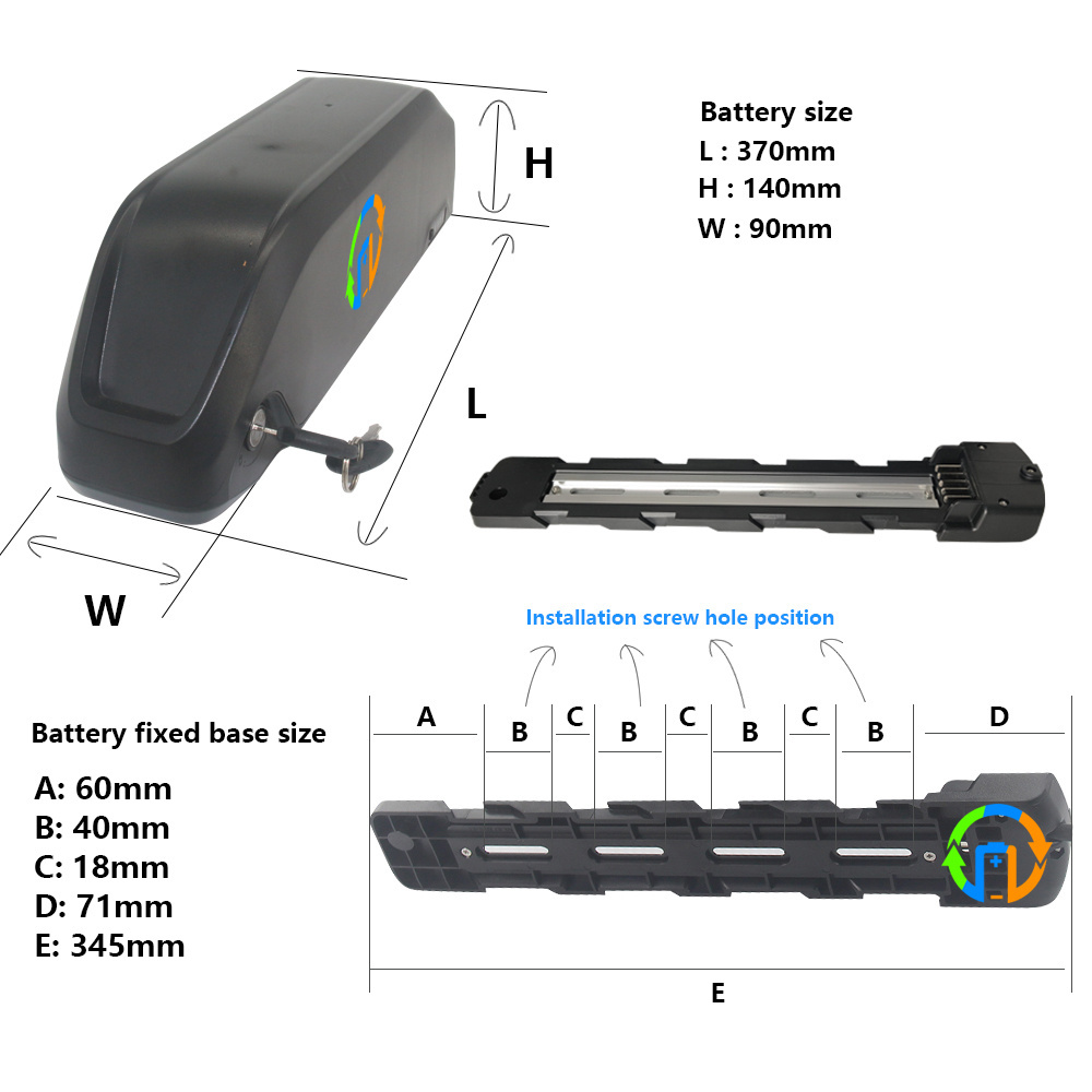 Electric bicycle e bike 36v 48v 52v 60v ebike battery 18Ah 20Ah 25Ah 30Ah lithium batteries for bafang motor