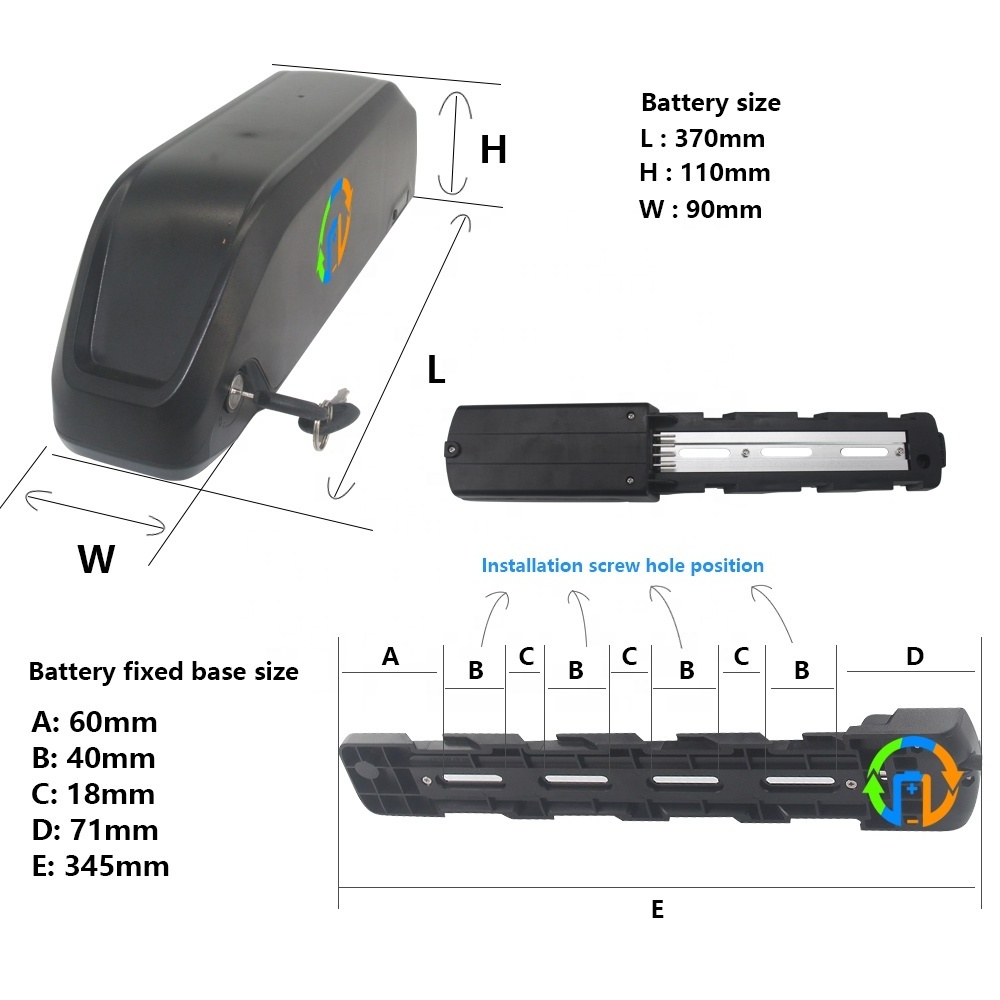 High Power 18650 Electric motocycle bike battery 36V 48V 52V with BMS and charger