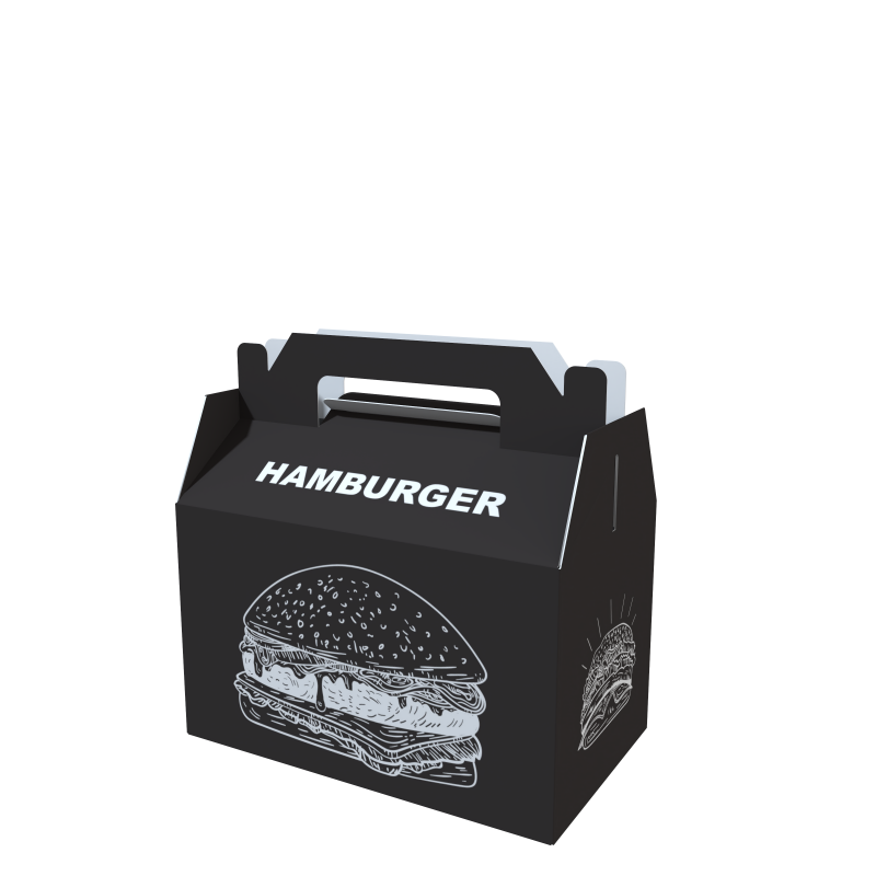 New Design Wholesale  Burger Box Portable Fried Chicken Kraft Burger Box Sandwich Hamburger Packing Box