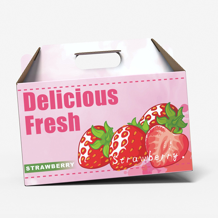 Cheap Custom Corrugated Shipping Fresh Dry Fruit Cherry Tomatoes Packaging Box For Fruit Strawberry Paper Packaging