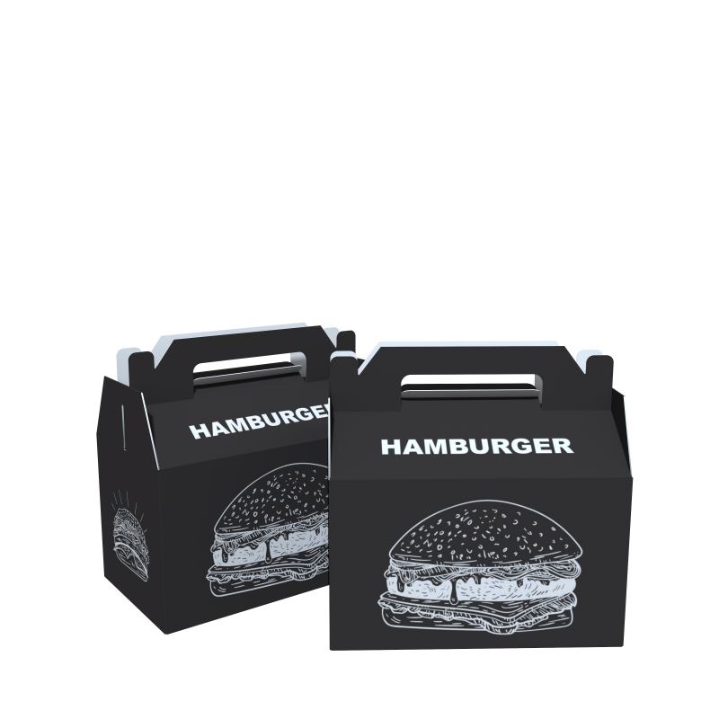 New Design Wholesale  Burger Box Portable Fried Chicken Kraft Burger Box Sandwich Hamburger Packing Box