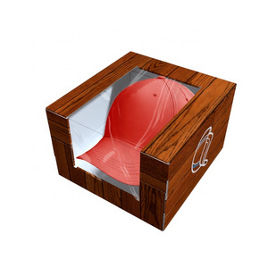 wholesale custom collapsible hat box cheap hat baseball boxes packaging luxury sports cap box with clear plastic window