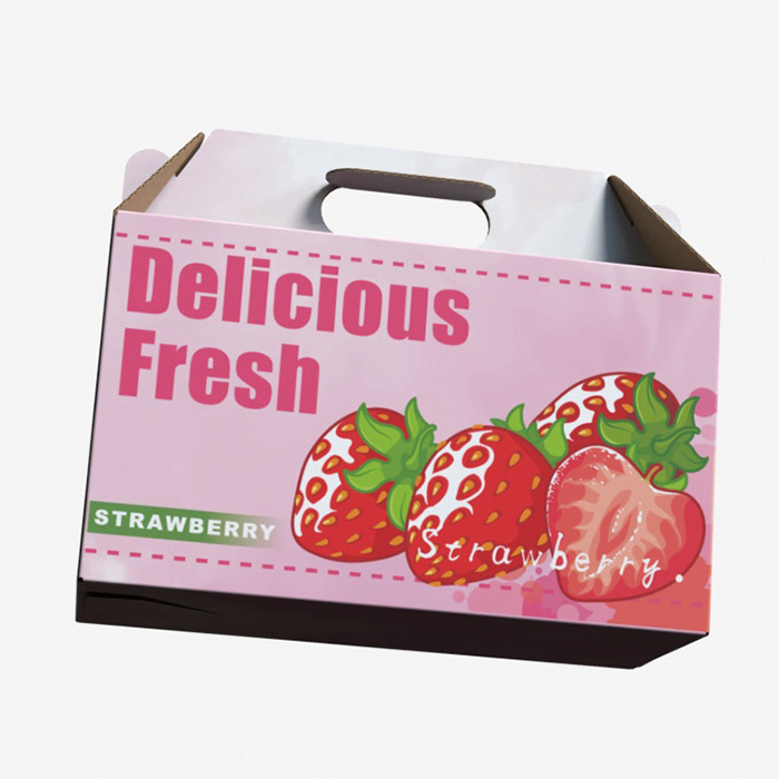 Cheap Custom Corrugated Shipping Fresh Dry Fruit Cherry Tomatoes Packaging Box For Fruit Strawberry Paper Packaging