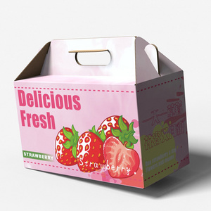 Cheap Custom Corrugated Shipping Fresh Dry Fruit Cherry Tomatoes Packaging Box For Fruit Strawberry Paper Packaging